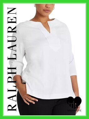 LAUREN RALPH LAUREN Split-Neck Tunic